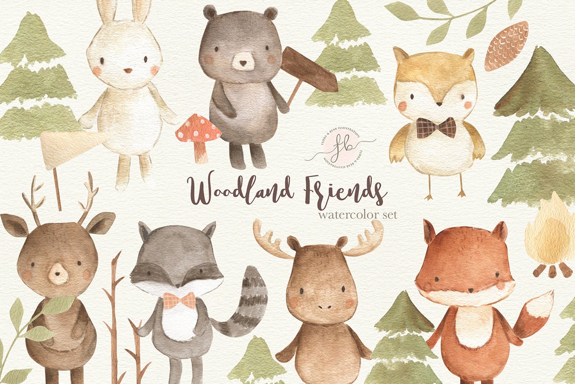 Woodland Babies Wrapping Paper by Florandbear