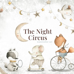 Clipart dell'acquerello del circo notturno