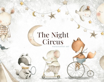 Night Circus Watercolor Clipart