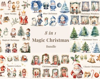 Christmas Watercolor Bundle - Magical Christmas digital download