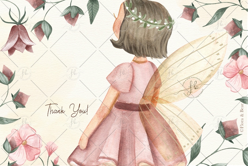 Fairy Garden Watercolor Clipart Enchanted Forest Digital Download image 4
