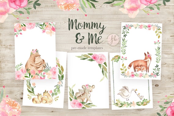 Mommy and Me Invitation Template Baby Shower Invite Printable Invitation Mother's Day Digital Download