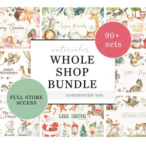 Ensemble de la boutique, méga lot, clipart aquarelle, méga clipart