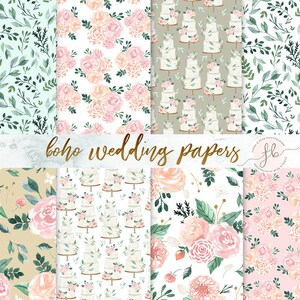 Wedding Digital Paper Flower Clipart Digital Download Scrapbooking Paper Digital Prints Planner Printable
