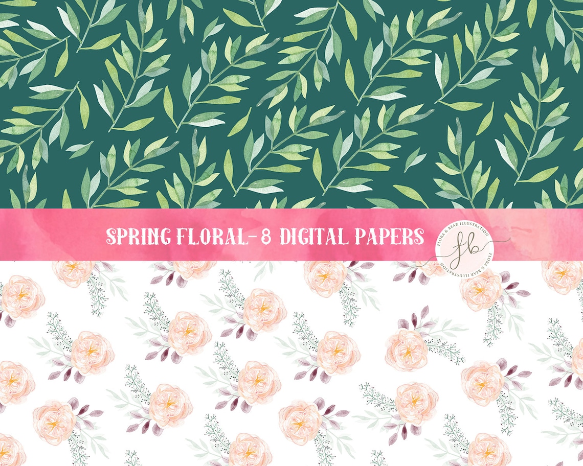 Digital Paper Downloadable Prints Digital Print Pattern Flower - Etsy