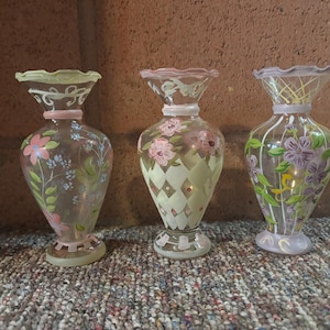 Set of 3 Vintage Tracy Porter Hand Painted Vases