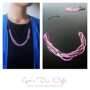 Collier Sautoir Fantaisie Multicolore Doré Et Bleu - Idée Cadeau Ou Soirée - Neuf Sans Emballage