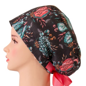 HEART FLOWER OP-Pads aus 100% Leinen, Euro-Peeling-Pad aus 100% Leinen mit Herzen und Lunge auf Schwarz