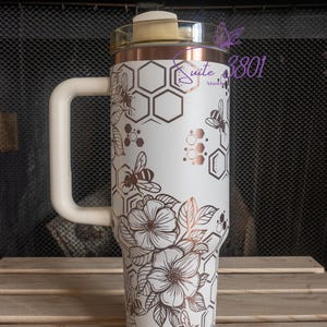 Honey Bee 40oz Engraved Tumbler