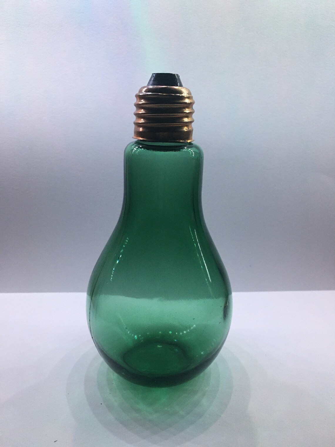 Vintage Colored Glass Light Bulb Bottle Green Etsy