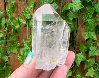 4.61 oz Clear Twin Quartz Crystal Points Cluster With Windows from Brazil. You get this piece!