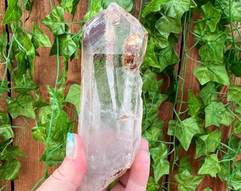 9.02 oz. Clear Quartz Crystal Point with Chlorite Inclusions. You get this piece!