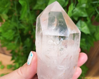 10.09 oz. Clear Quartz Crystal Point. All Natural Clear Quartz Point from Brazil. You get this piece!