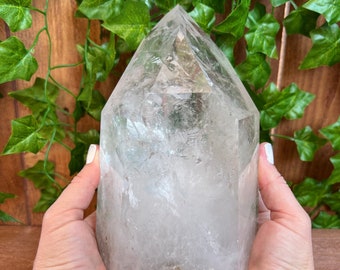 6.64 Lb Large Clear Quartz Crystal Point. You get this piece!