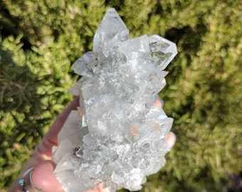 14.29 oz. AA Grade Apophyllite Clear Crystal Cluster Specimen from Jalgaon India. You get this piece! ZA28