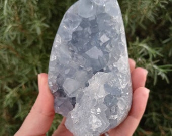 1 Lb Blue Celestite Crystal Specimen. Polished Freeform Celestite Crystal. You get this piece!