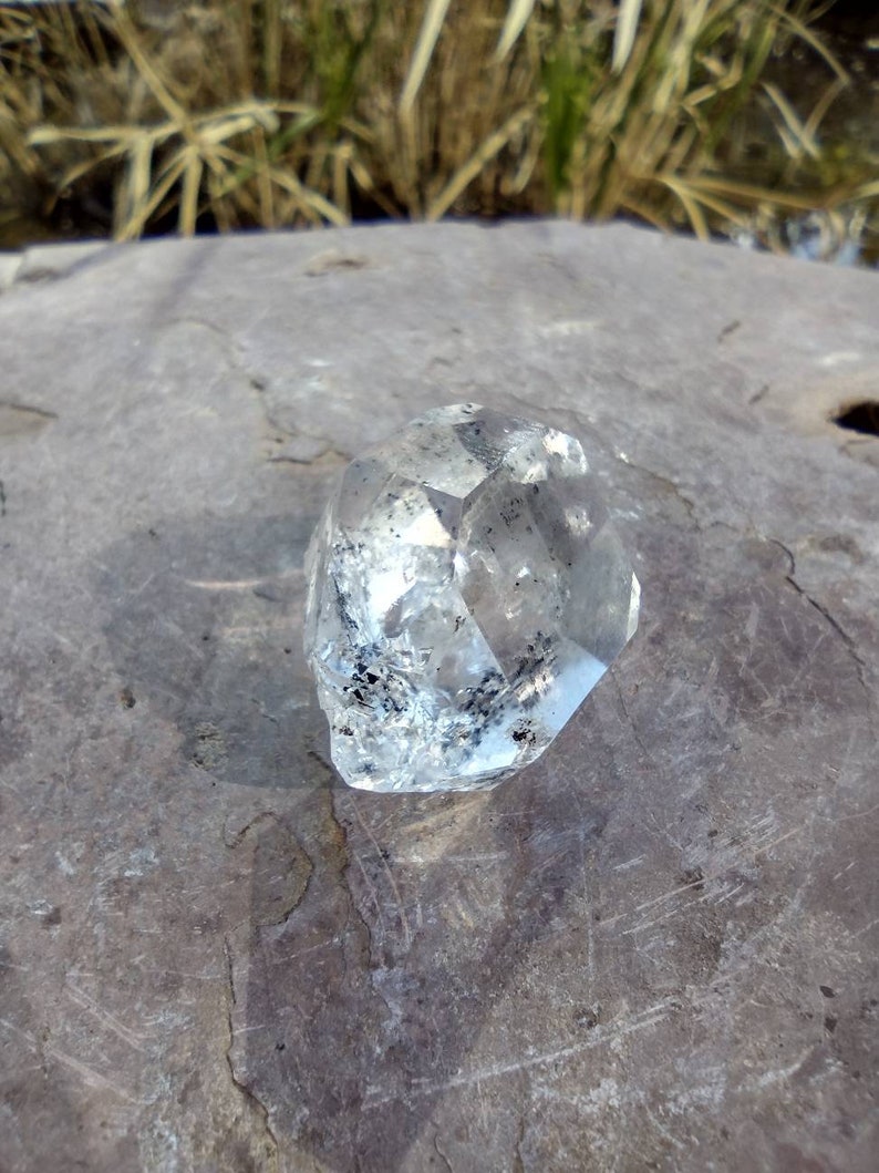 0.36 oz. Raw Herkimer Diamond Quartz Crystal Specimen from Turtle Clan Ridge in Fonda NY. 10 grams. H7. You get this piece image 10