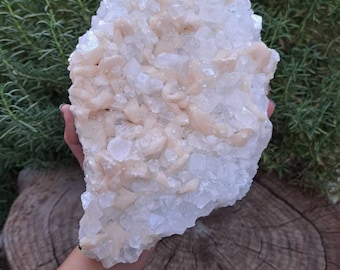5.8 Lb Large Apophyllite Crystal Cluster with Stilbite from India.