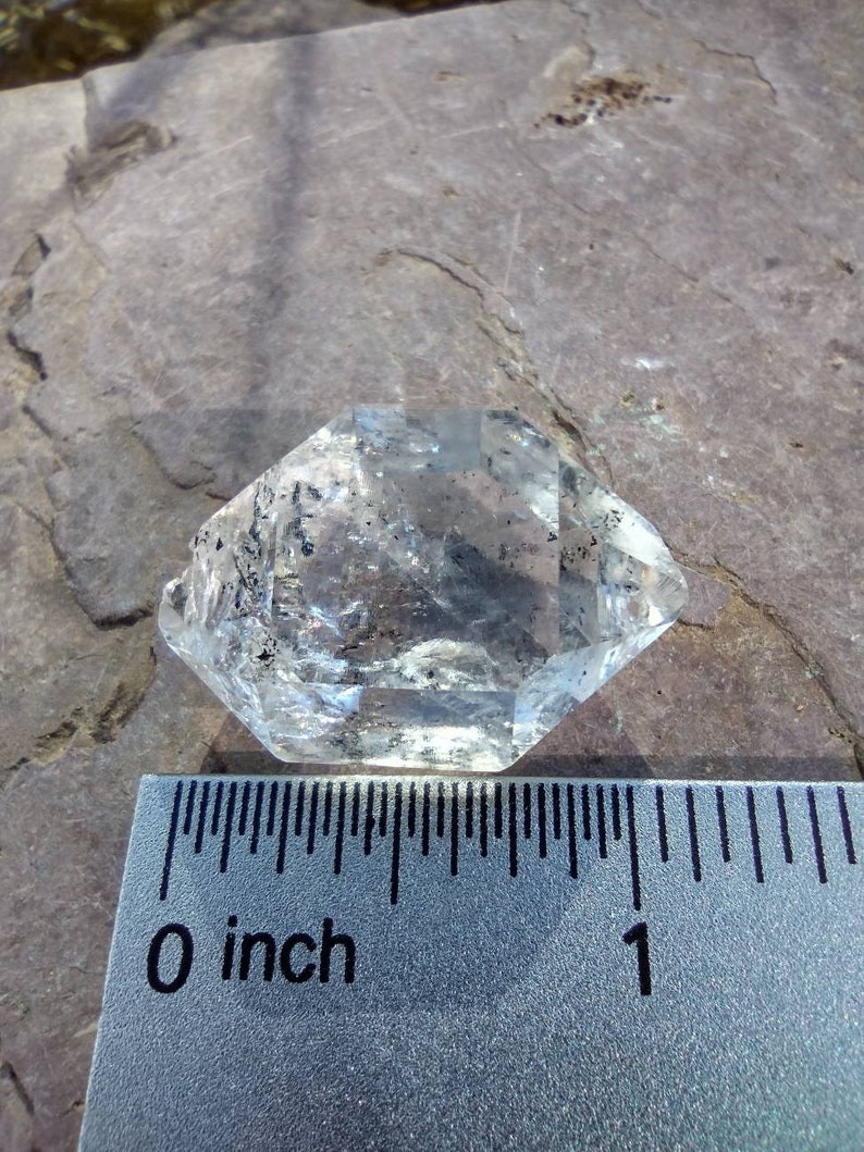 0.36 oz. Raw Herkimer Diamond Quartz Crystal Specimen from Turtle Clan Ridge in Fonda NY. 10 grams. H7. You get this piece image 6