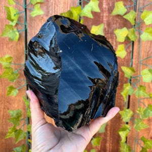 3.15 Lb. Large Black Obsidian Crystal. Natural Raw Obsidian. Lava Glass. You get this piece!