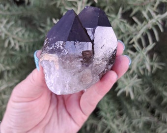 6.58 oz. Smoky Quartz Crystal Point Cluster. Smoky Quartz Twin Crystal. You get this piece!