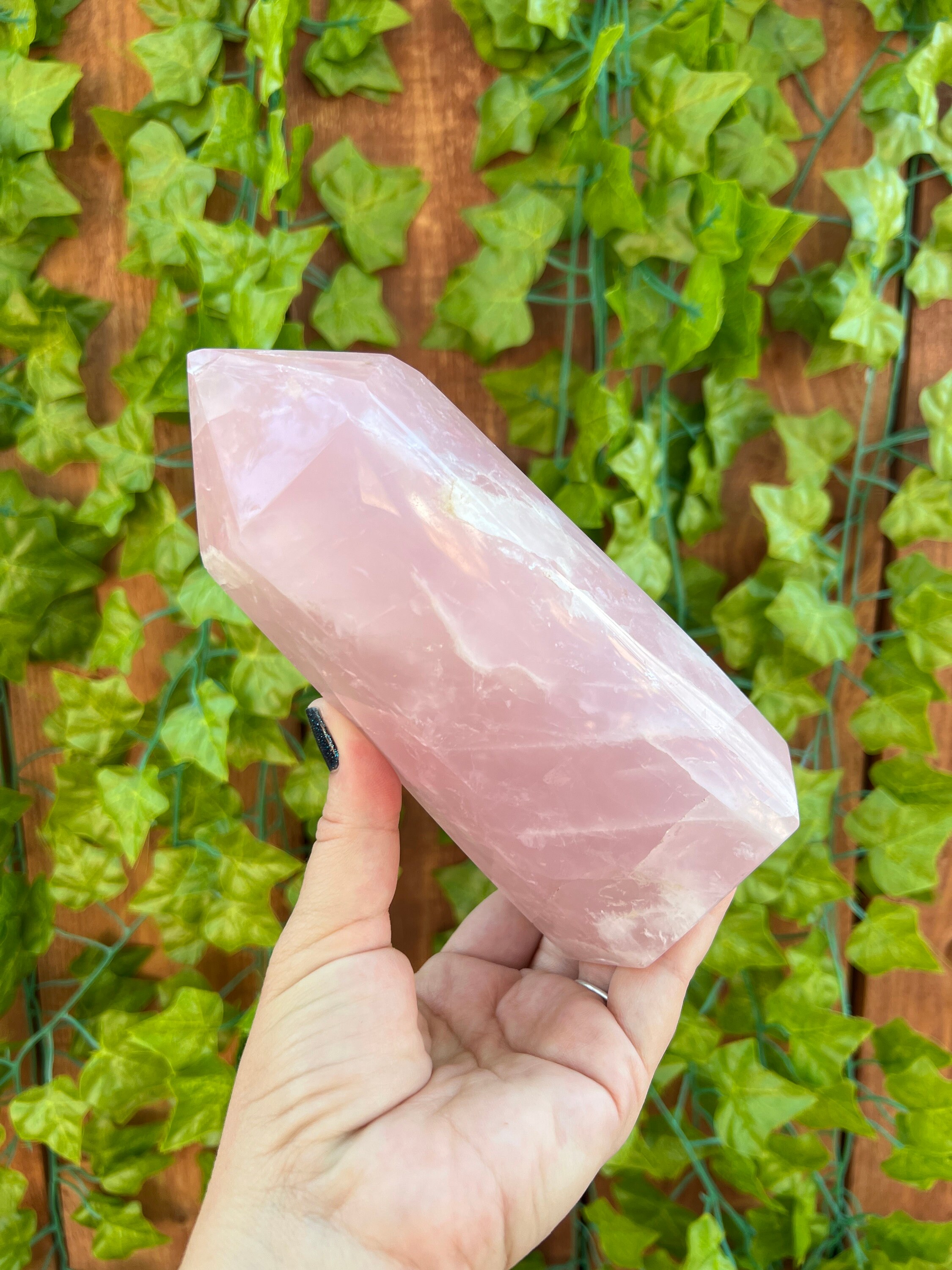 2.2 lb Large Rose Quartz Obelisk. 6.25 Inch Polished Crystal Point. Generator. You Get This Piece