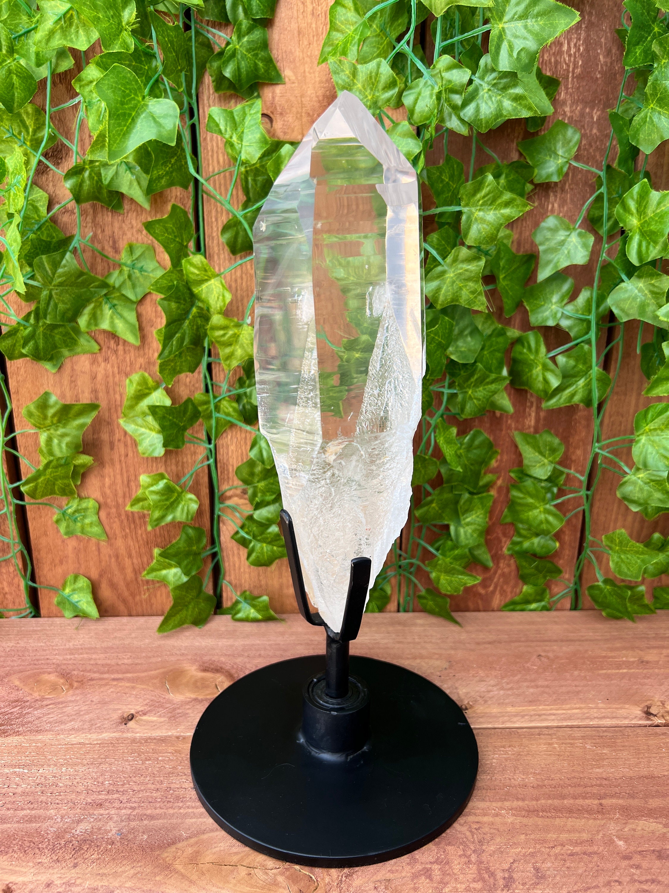 7.13 Lb. Super Clear Quartz Point With Phantoms and Removable Metal ...