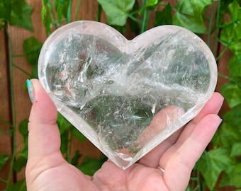 1.08 Lb Polished Puffy Clear Quartz Heart - Crystal Healing, Home Decor You get this piece!