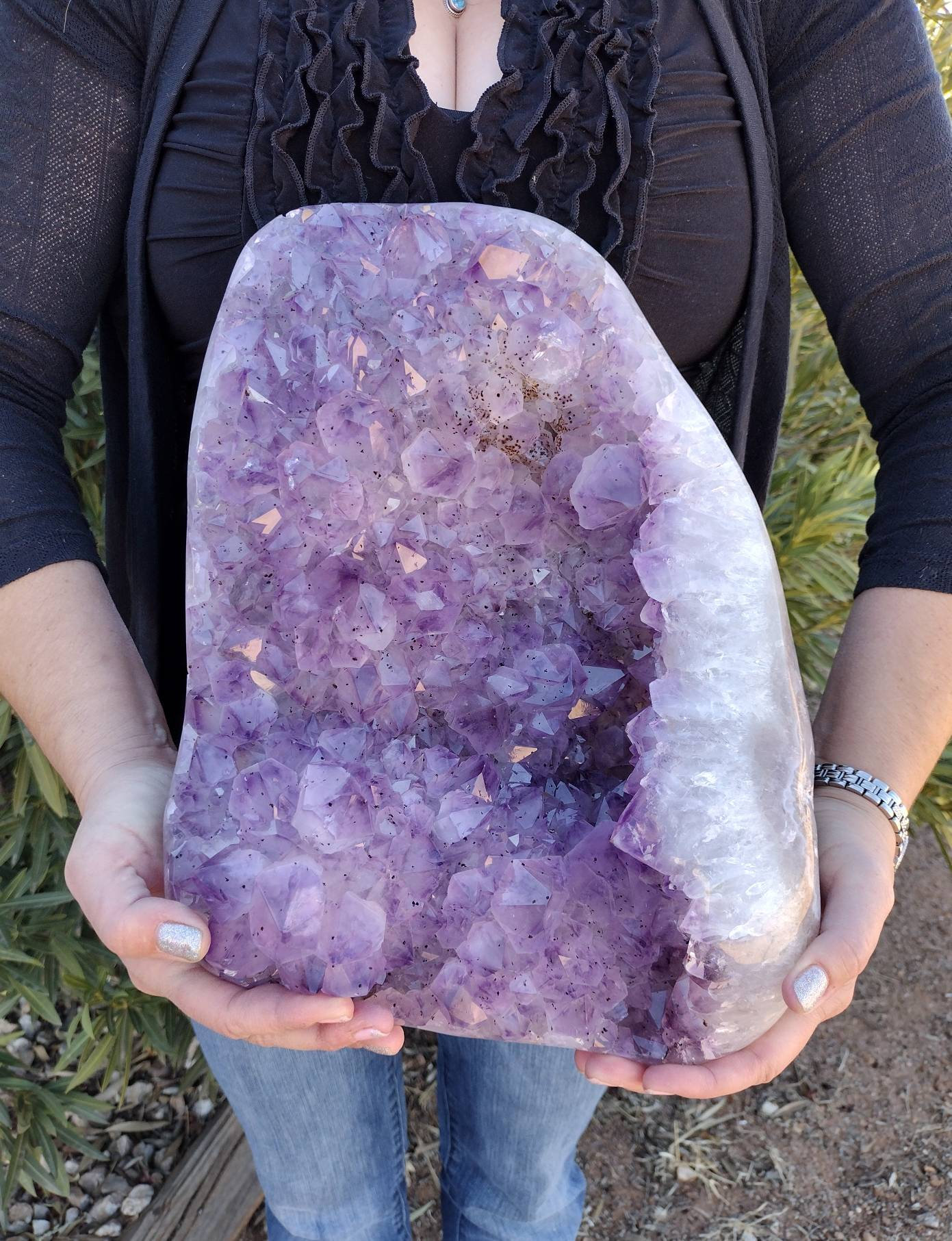 30.5 Lb. Huge Amethyst Quartz Crystal Cluster. Huge Polished