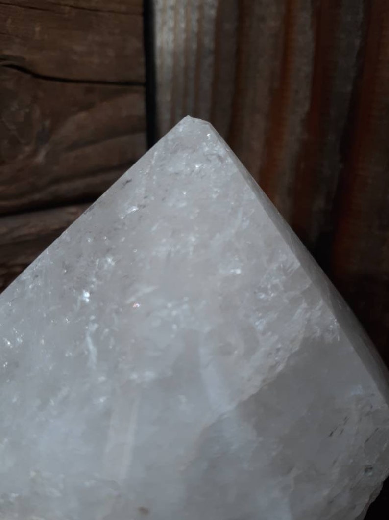 6.5 Inch Clear Quartz Crystal Point Lamp Bohemian Minimalist Lamp 3.39 Pounds.