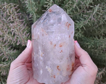3.6 Lb Clear Quartz Crystal Point with Etching and Inclusions. You get this piece!