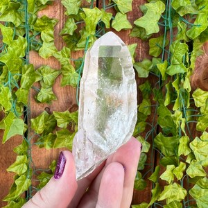 3.18 oz. Clear Lemurian Quartz Crystal Point. All Natural Clear Quartz Point from Brazil. You get this piece!