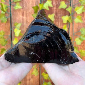 3.3 Lb. Large Black Obsidian Crystal. Natural Raw Obsidian. Lava Glass. You get this piece!