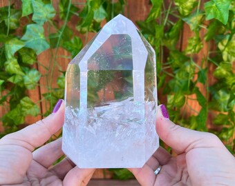 2.54 Lb Super Clear Quartz Crystal Point. Polished Water Clear Quartz Point. You get this piece!