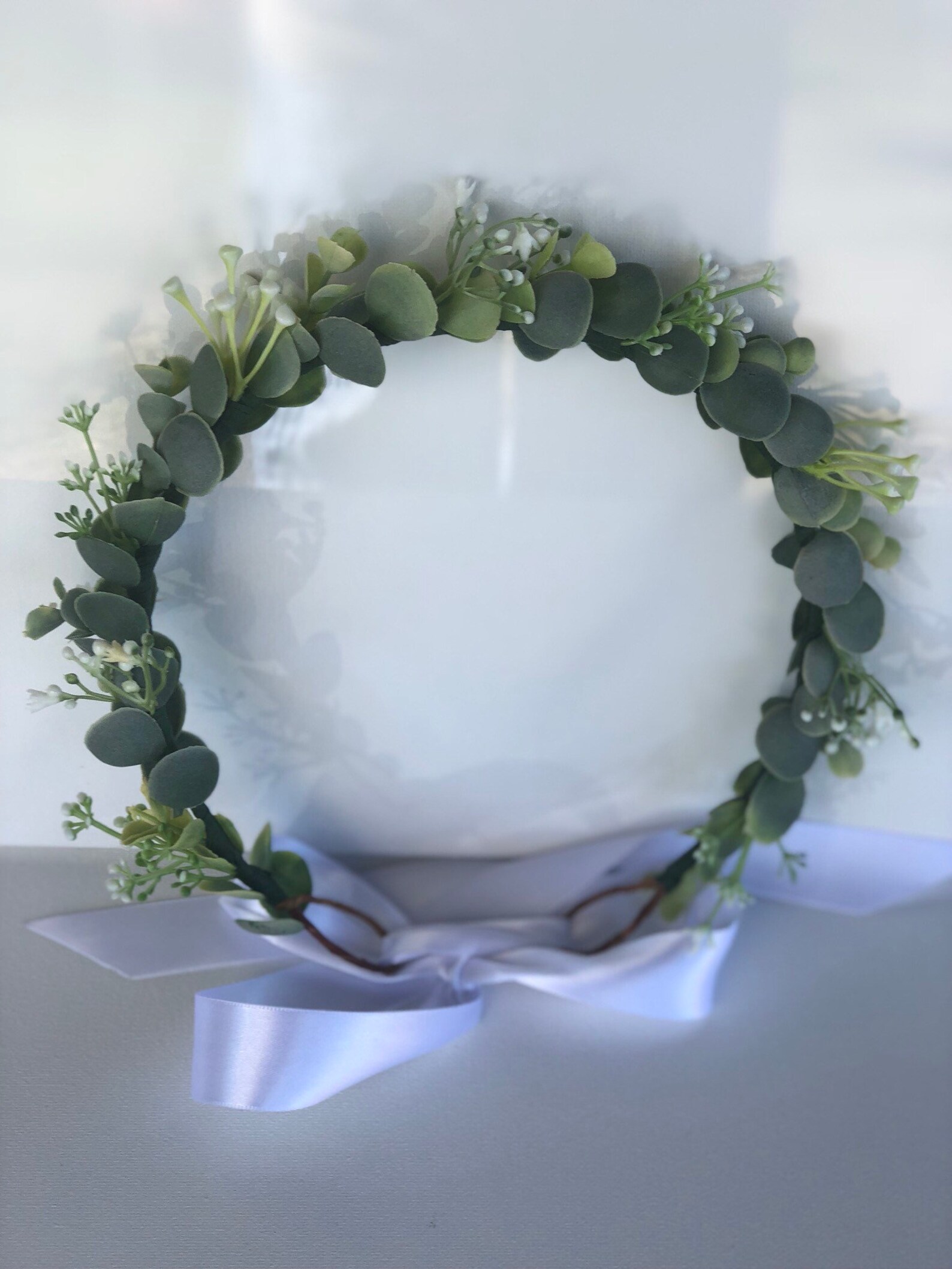Eucalyptus and Baby's Breath Crown Etsy