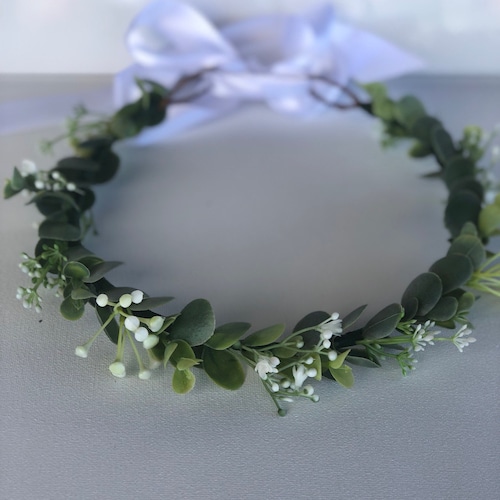 Eucalyptus and Baby's Breath Crown Etsy
