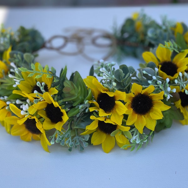 Succulent crown, sunflower crown