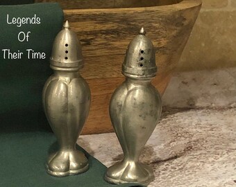 Vintage Pewter Salz und Pfefferstreuer Set - 1970er Jahre Conneticut House Pewter