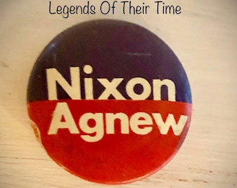 Vintage 1968 Nixon Agnew Campaign Button: Presidential Collectible