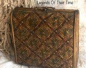 Vintage Suitcase, Rattan and Bamboo Luggage - Rattan Suitcase - Bamboo Woven Handbag