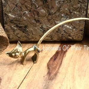 Vintage Brass Cat Ring Holder: Mid Century Kitty Figurine
