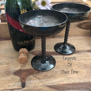 Set of 2 Vintage Champagne Coupe, Silver Plated F. B. Rogers Champagne Coupes made in Yugoslavia, Wine Goblet