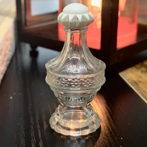 1970s Pressed Glass Vintage Pressed Glass Perfume Bottle, 1 fluid oz, 1970s