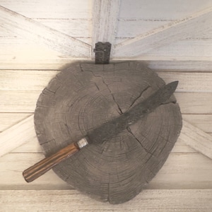 Antiek Meriden Cutlery Co-mes met sterlingzilveren band, hoornen handvat, geweihandvat