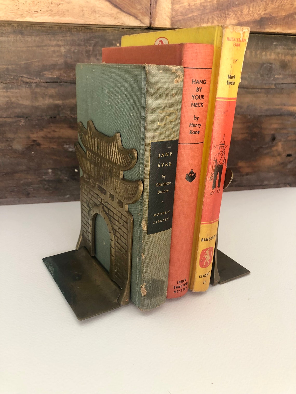 1950s Korean Brass Pagoda Bookends Vintage Solid Brass Etsy