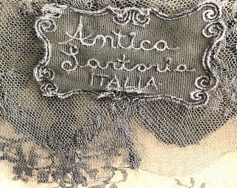 Vintage Spitzenbluse: Handgemachte Antica Sartoria Italien, Größe S