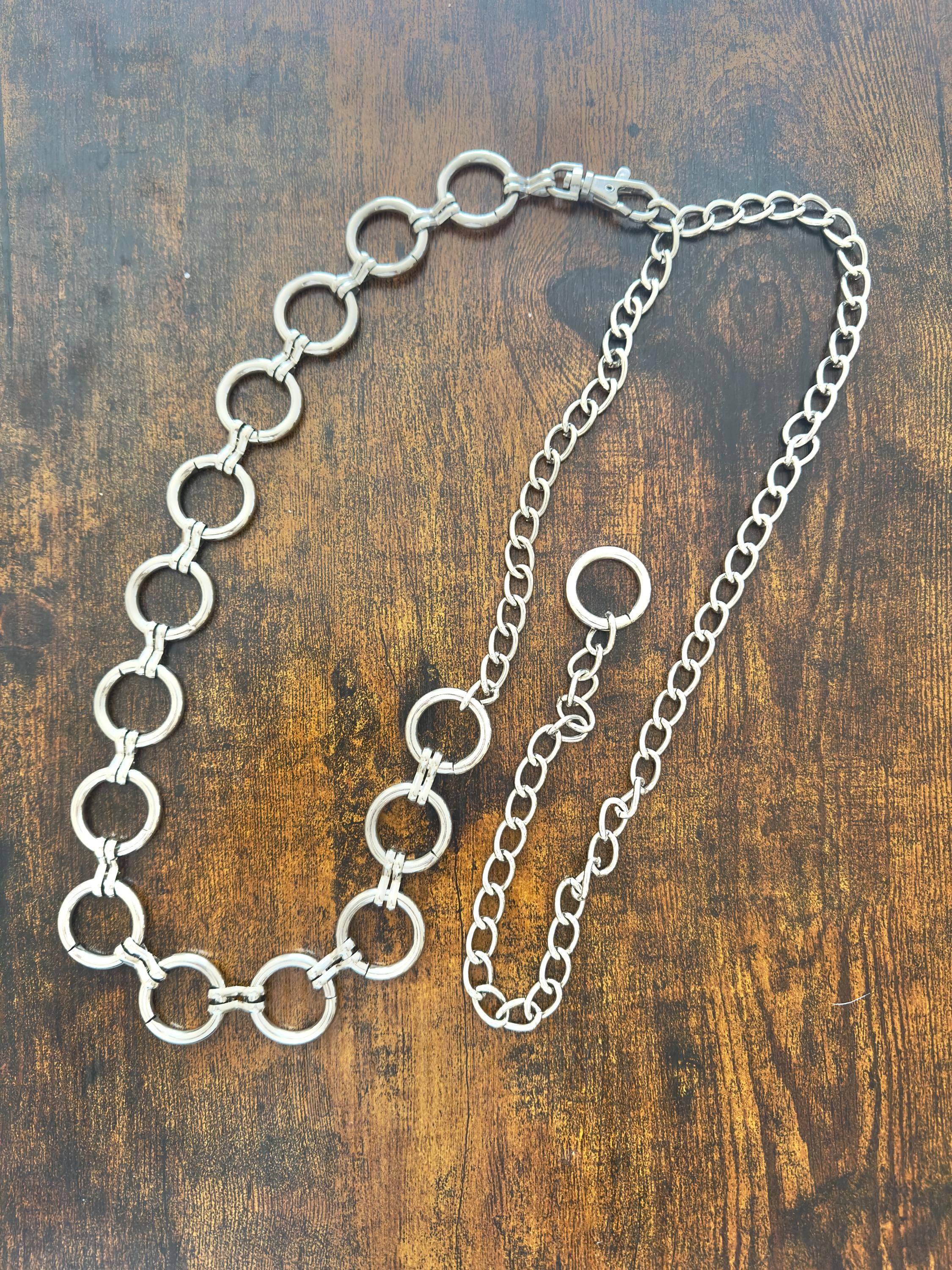 Vintage Heavy Weight Metal Mesh Chain Link Belt With Adjustable Fit Silver Tone Women main image 3