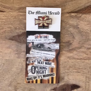MIAMI HEAT, NBA Miami Heat Basketball, 1988-1998 Opening Night, Decade of Heat Pin, Collectable Lapel Pin, 10 Years of  Miami Heat