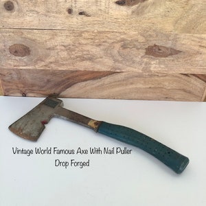 1970s Hatchet, Vintage Hatchet, World Famous Drop Forged With Rubber Handle and Nail Puller, Wood Splitter, Axe