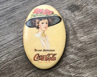 Vintage Coca-cola Reverse Painted Glass Bar Mirror (c. 1970s–1980s